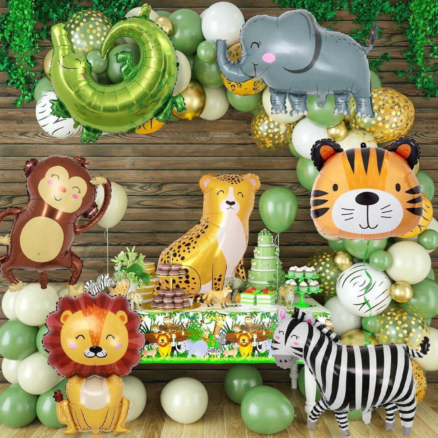 9er Set Waldtiere Luftballons XXL für Kindergeburtstag & Partydekoration