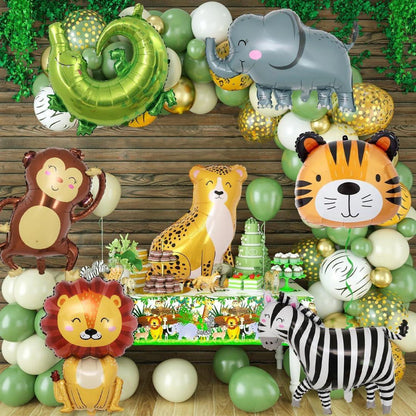 9er Set Waldtiere Luftballons XXL für Kindergeburtstag & Partydekoration