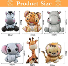 6er Set XXL Safari Tiere Folienballons für Kinderparty