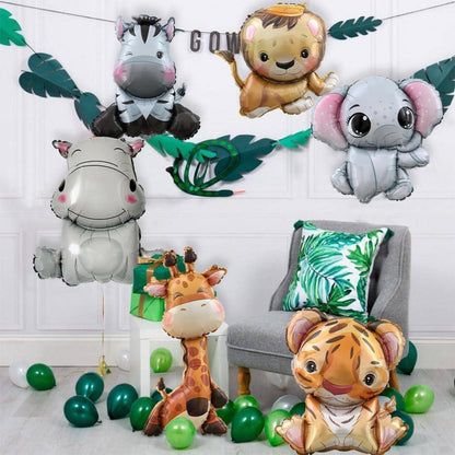 Safari Tiere Folienballon Set für Kindergeburtstag