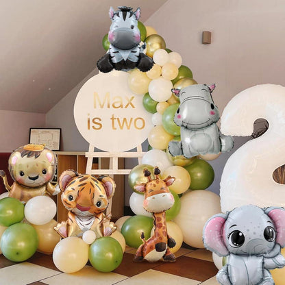 6er Set XXL Safari Tiere Folienballons Kindergeburtstag Partydekoration