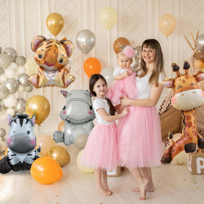 6er Set XXL Tierfolienballons - Dschungel Safari Partydekoration für