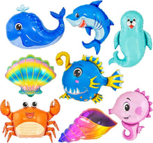 Meerestiere Folienballon Set, XXL Fisch Wal Seelöwe Helium Ballons
