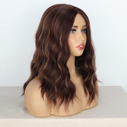 Kurze lockige Bob Perücke Braun Blond Damen Perücke