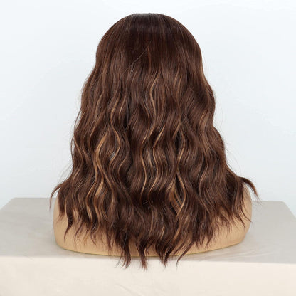Kurze lockige Bob Perücke Braun Blond Damen Perücke