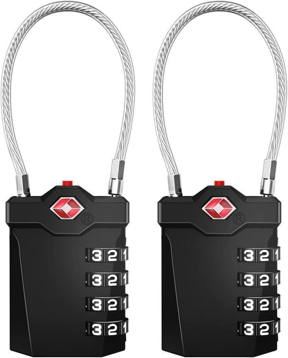 TSA Zahlenschloss mit roter Alarmanzeige 2er Set