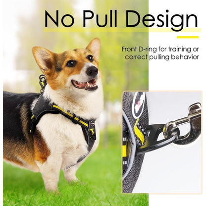 ThinkPet No-Pull Reflektierendes Step-in Hundegeschirr Gelb