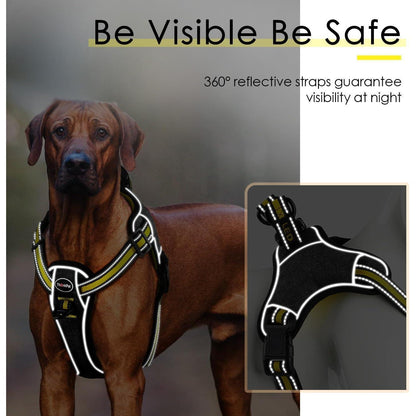 ThinkPet No-Pull Reflektierendes Step-in Hundegeschirr Gelb