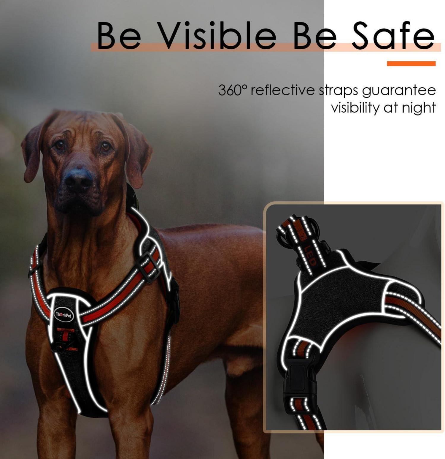 No-Pull Reflektierendes Step-in Hundegeschirr Orange L (1er