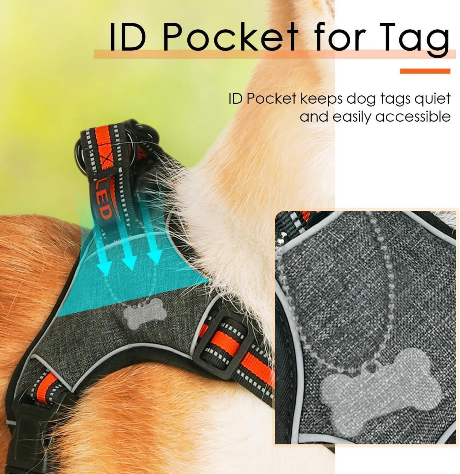 ThinkPet No-Pull Hundegeschirr Reflektierend Atmungsaktiv Orange L