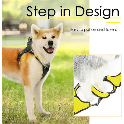 ThinkPet No-Pull Reflektierendes Step-in Hundegeschirr Gelb