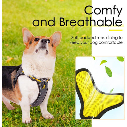 ThinkPet No-Pull Reflektierendes Step-in Hundegeschirr Gelb
