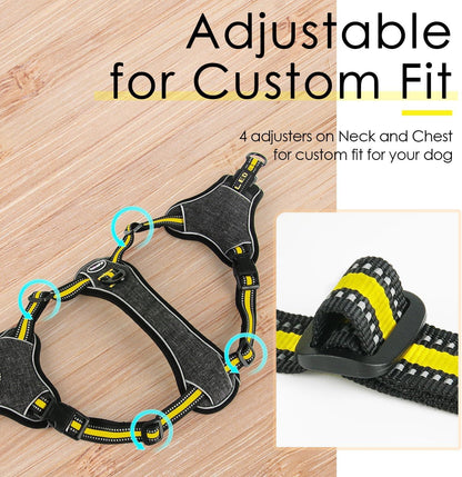 ThinkPet No-Pull Hundegeschirr Atmungsaktiv Gelb M