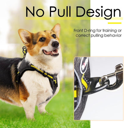 ThinkPet No-Pull Hundegeschirr Reflektierendes Atmungsaktives Gelb S