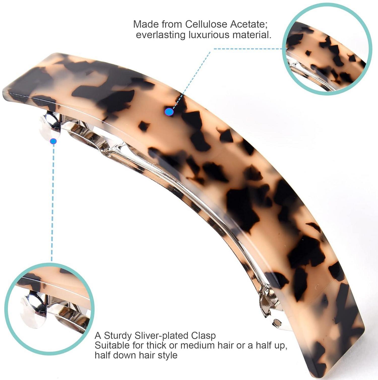 2er Pack Französische Haarspangen Groß für Damen, Automatisch, Hochwertig