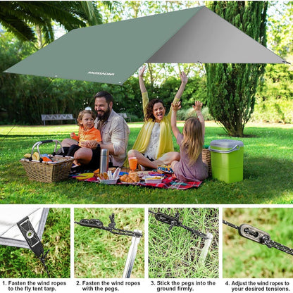 Tarp 3x3 Wasserdicht Grau Sonnensegel Wasserdicht UV 50+