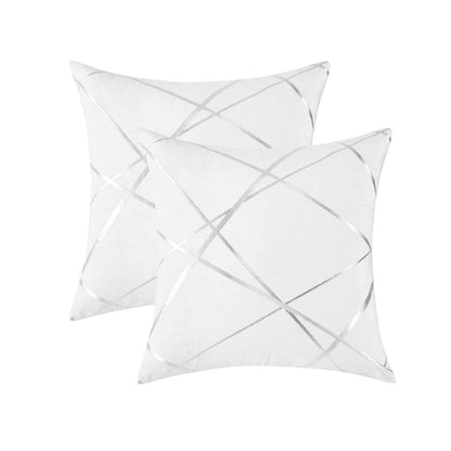 Weißer Kissenbezug 50x50 cm - 2er Set, Samt, Zierkissenhülle