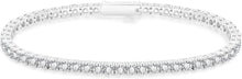 Elegantes Tennisarmband mit Zirkoniasteinen 3mm Silber 17.8cm