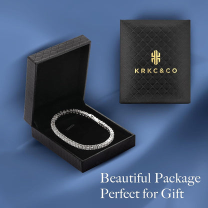 Tennisarmband für Damen 14K Gold Weißgold beschichtet Zirkonia Steine