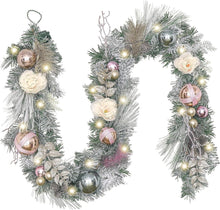 Beleuchtete Weihnachtsgirlande mit LED-Lichtern und Timer-Funktion