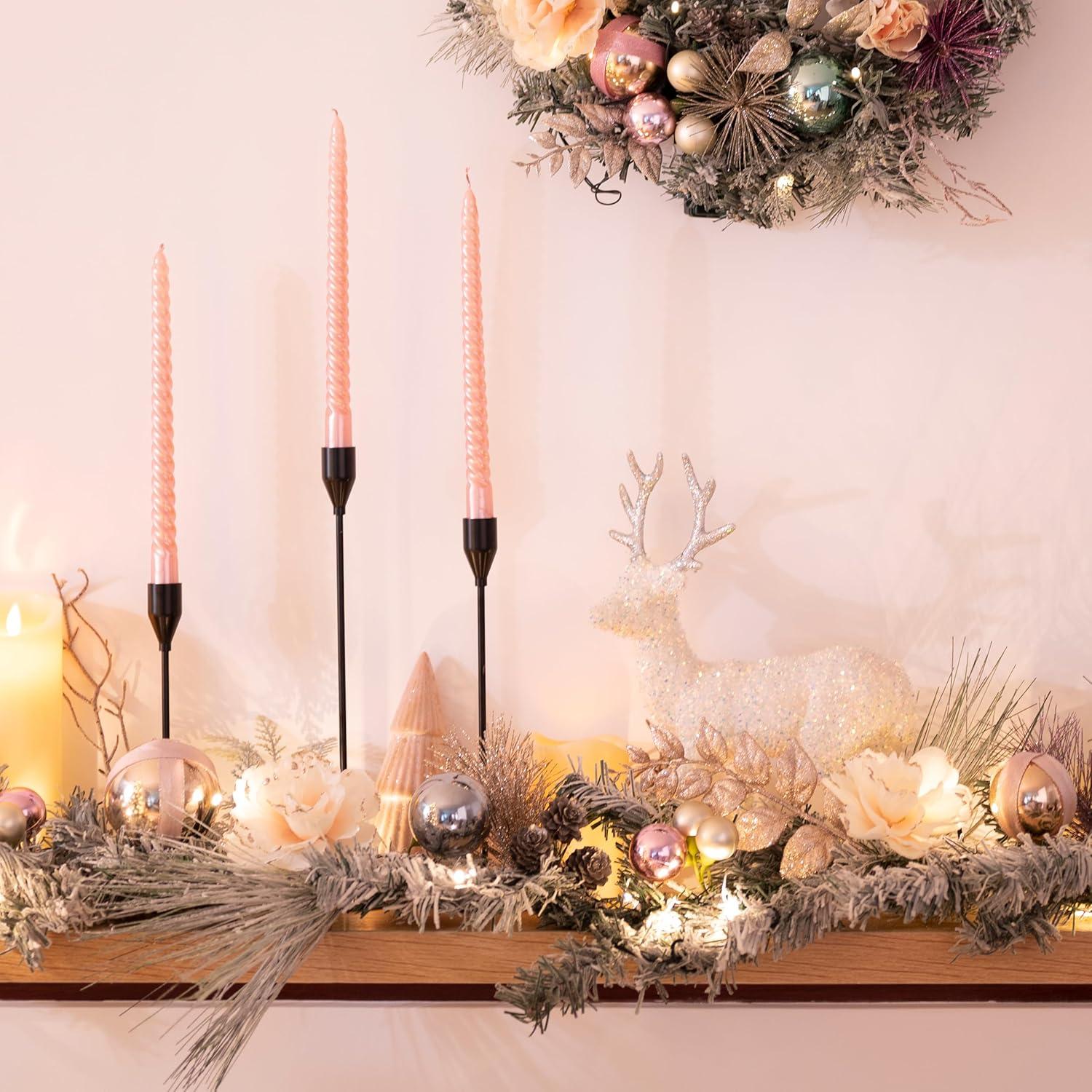 Valery Madelyn 6 Fuß Weihnachtsgirlande beleuchtet batteriebetrieben Tannengirlande Rose Gold