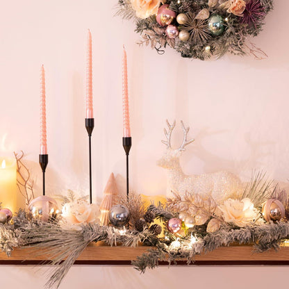 Valery Madelyn 6 Fuß Weihnachtsgirlande beleuchtet batteriebetrieben Tannengirlande Rose Gold