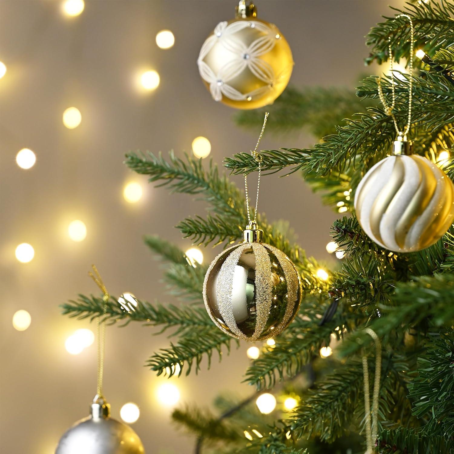 Weihnachtskugeln 20 Stücke 6cm Kunststoff Christbaumkugeln Gold
