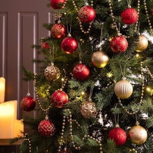 Weihnachtskugeln Set 20 Stück 6 CM Rot Gold Kunststoff