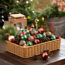 35er Set Bruchsichere Weihnachtskugeln 5 cm Aufhänger Rot