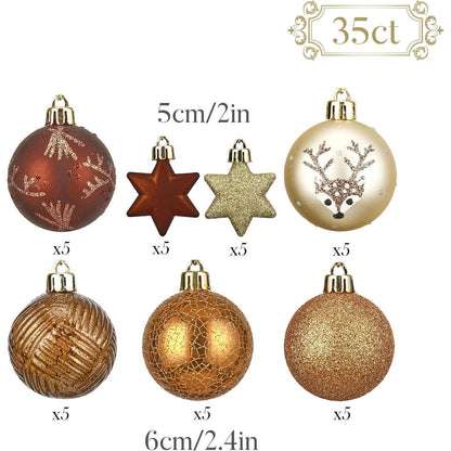 Valery Madelyn Weihnachtskugeln 35 Stücke 5cm Kunststoff