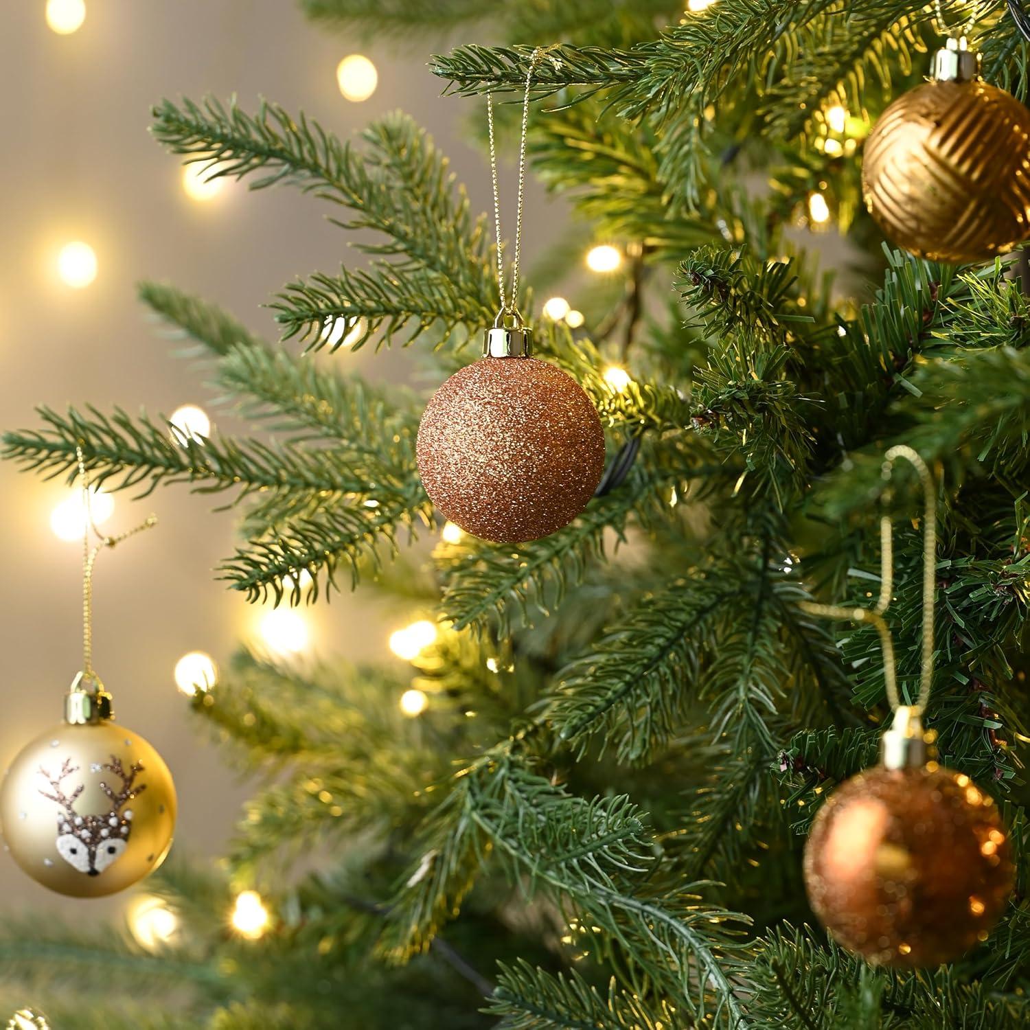 35er Set Weihnachtskugeln Kunststoff Christbaumschmuck 5cm Kupfergold