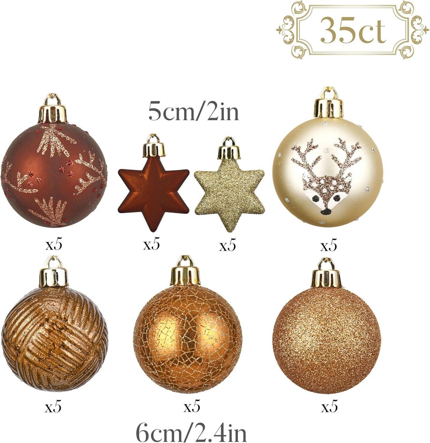 Weihnachtskugeln 35 Stücke 5cm Kunststoff Christbaumkugeln Aufhänger