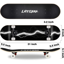 LAYENNE Skateboard Blitz 31x8 Zoll ABEC-11 Räder 150kg