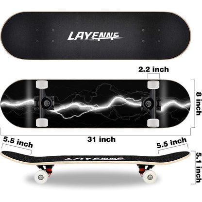 LAYENNE Skateboard Blitz 31x8 Zoll ABEC-11 Räder 150kg