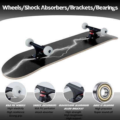 LAYENNE Skateboard Blitz 31x8 Zoll ABEC-11 Räder 150kg