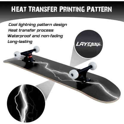 LAYENNE Skateboard Blitz 31x8 Zoll ABEC-11 Räder 150kg