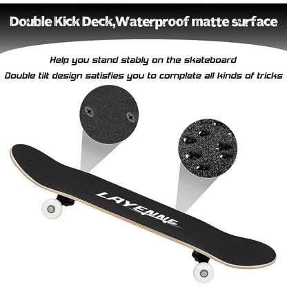 LAYENNE Skateboard Blitz 31x8 Zoll ABEC-11 Räder 150kg