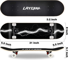 LAYENNE Skateboard Blitz 31x8 Zoll ABEC-11 Räder 150kg