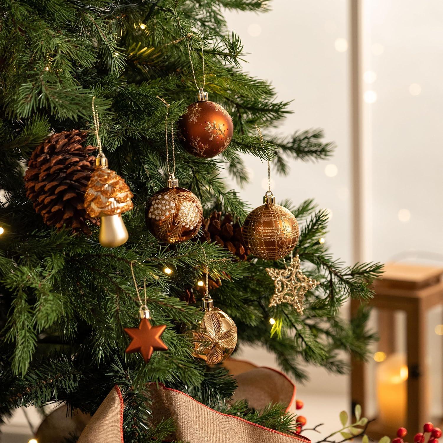 Weihnachtskugeln Set 70 Stücke Kunststoff Wald Thema Christbaumschmuck