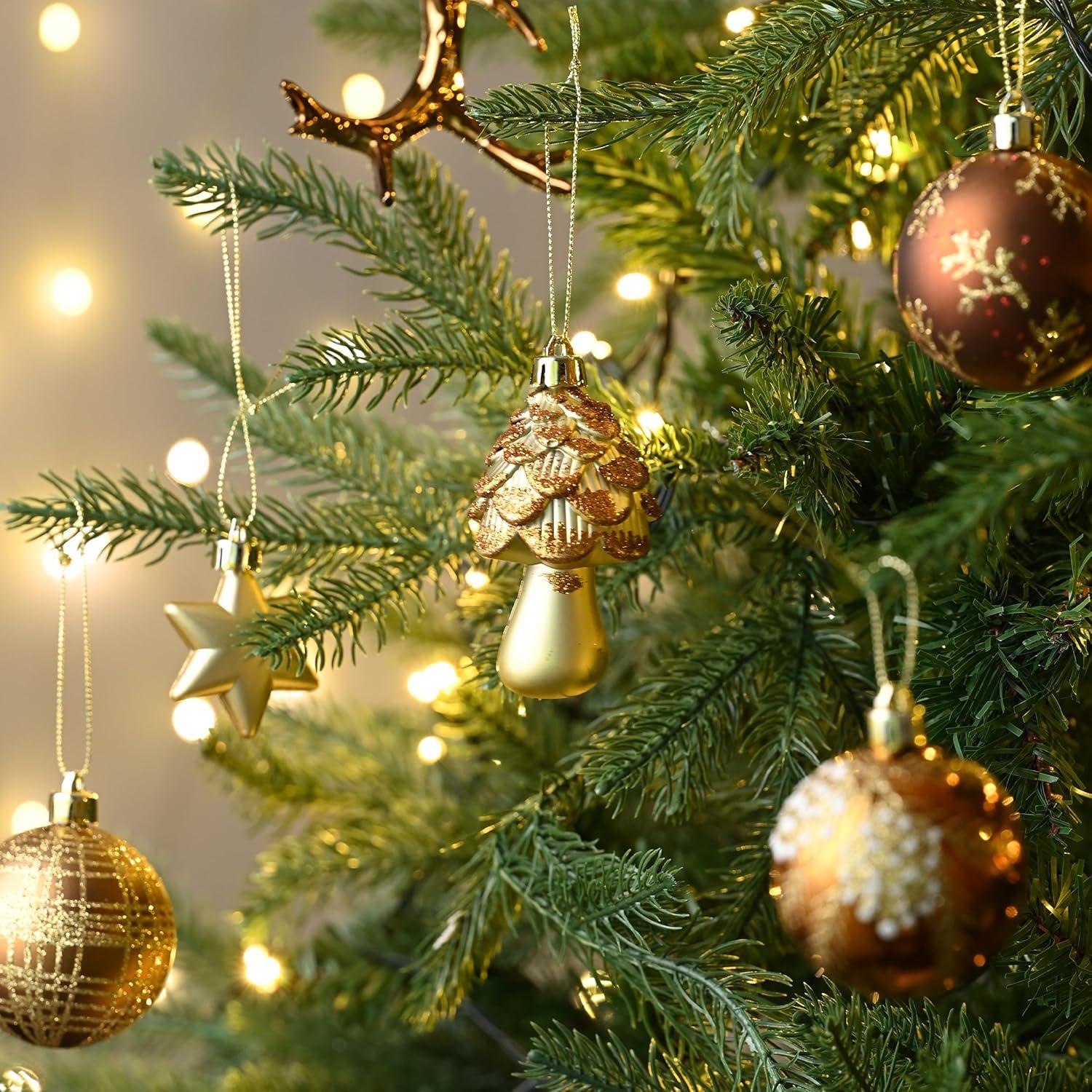 Weihnachtskugeln 70tlg. Kunststoff Christbaumkugel Geschenkpaket Wald Theme