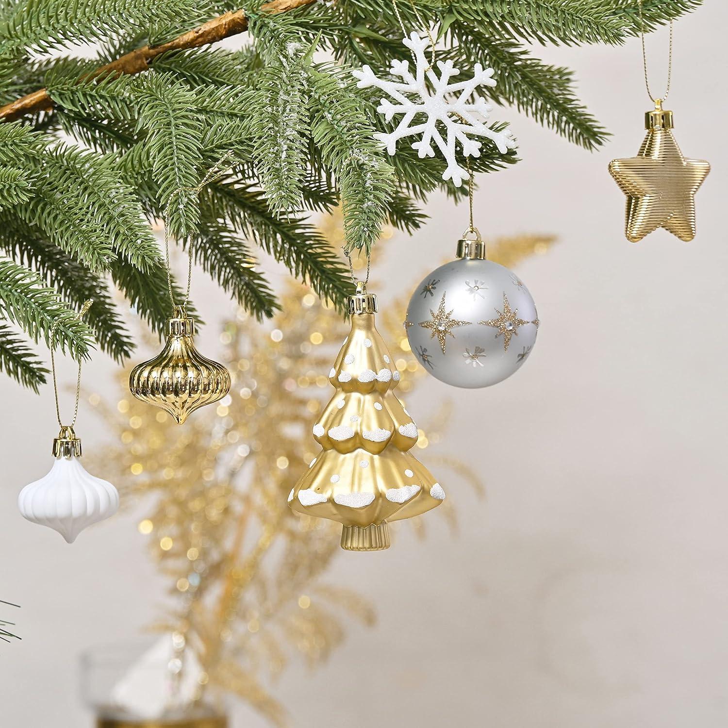 Weihnachtskugeln 90 Stück Kunststoff Christbaumschmuck Hängend