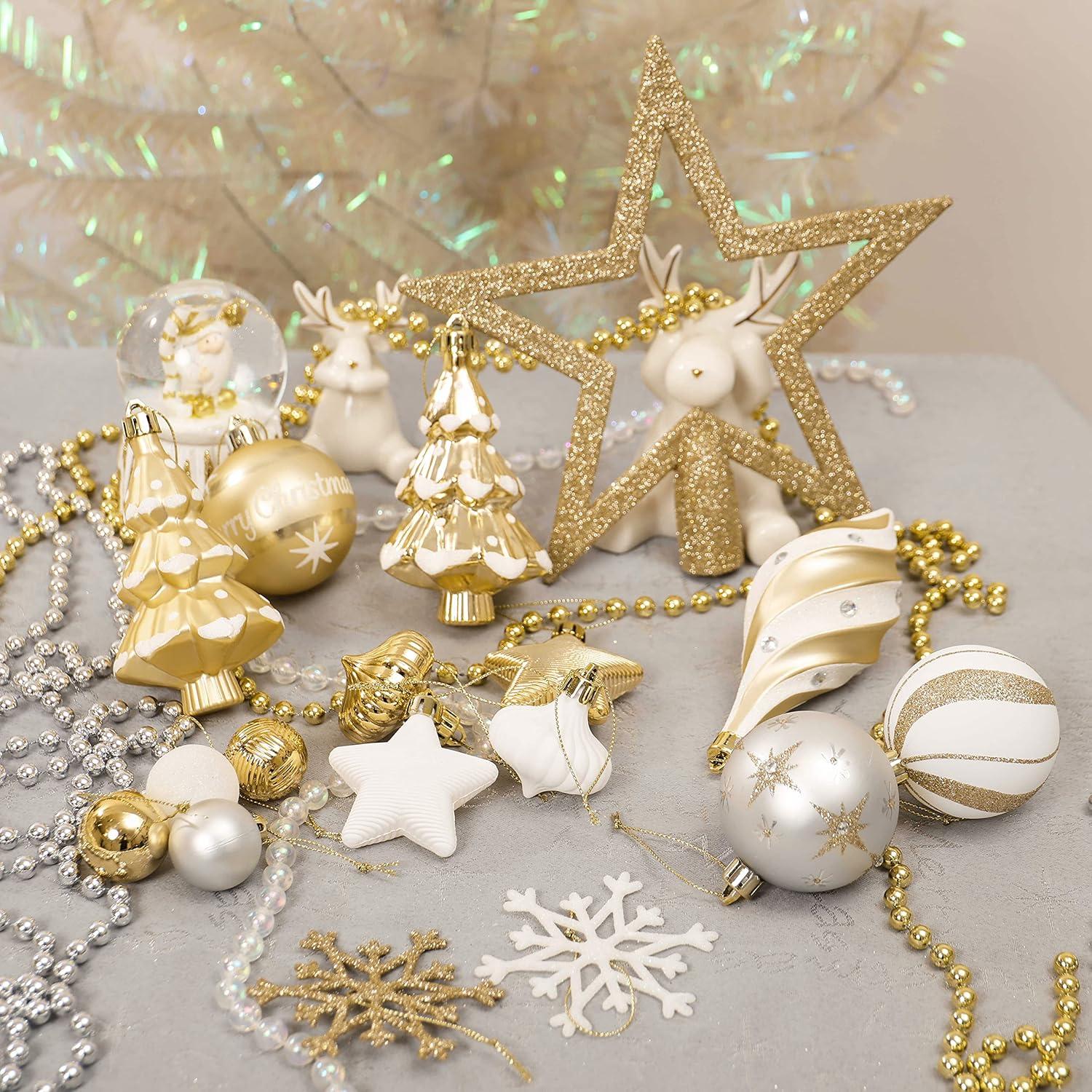 VALERY MADELYN Weihnachtskugeln Set 90 Stücke Kunststoff Christbaumkugeln Baumschmuck