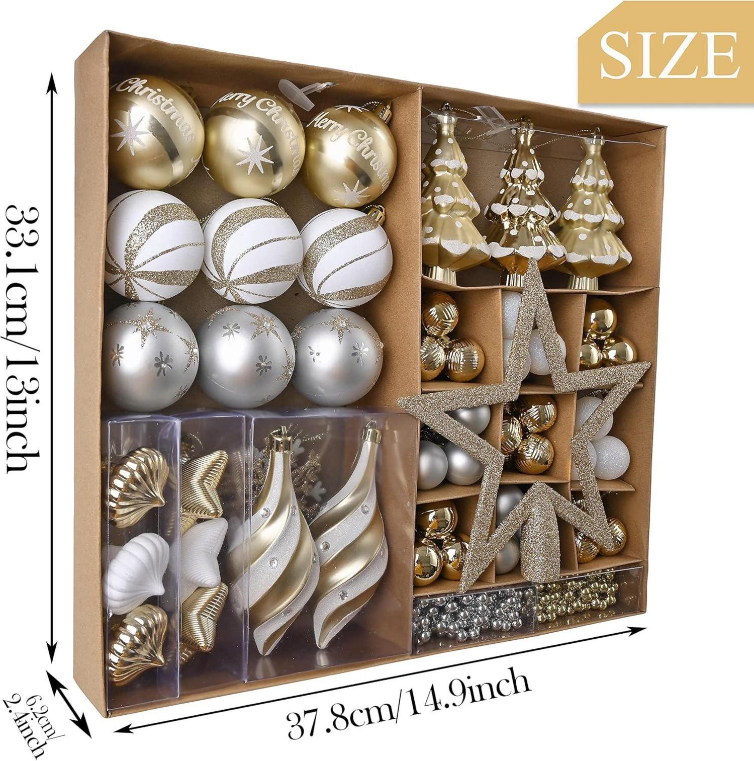 Weihnachtskugeln 90 Stück Kunststoff Christbaumkugeln Baumschmuck