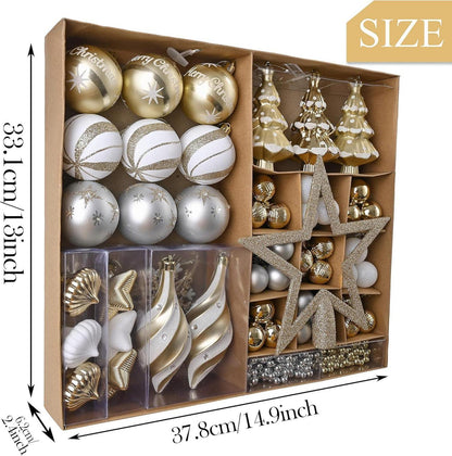 Weihnachtskugeln 90 Stück Kunststoff Christbaumkugeln Baumschmuck