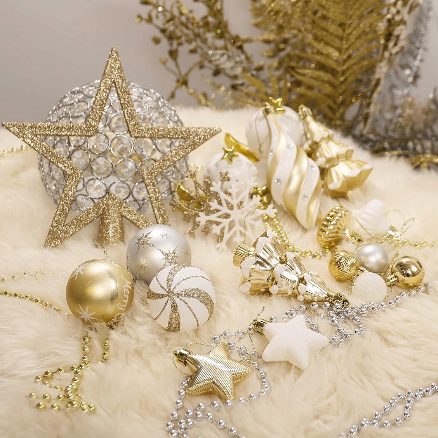 90er Pack VALERY MADELYN Weihnachtskugeln Kunststoff Gold
