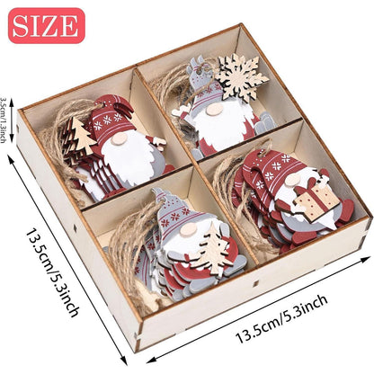 Valery Madelyn Holz Weihnachtsanhänger 24 Stück 6cm