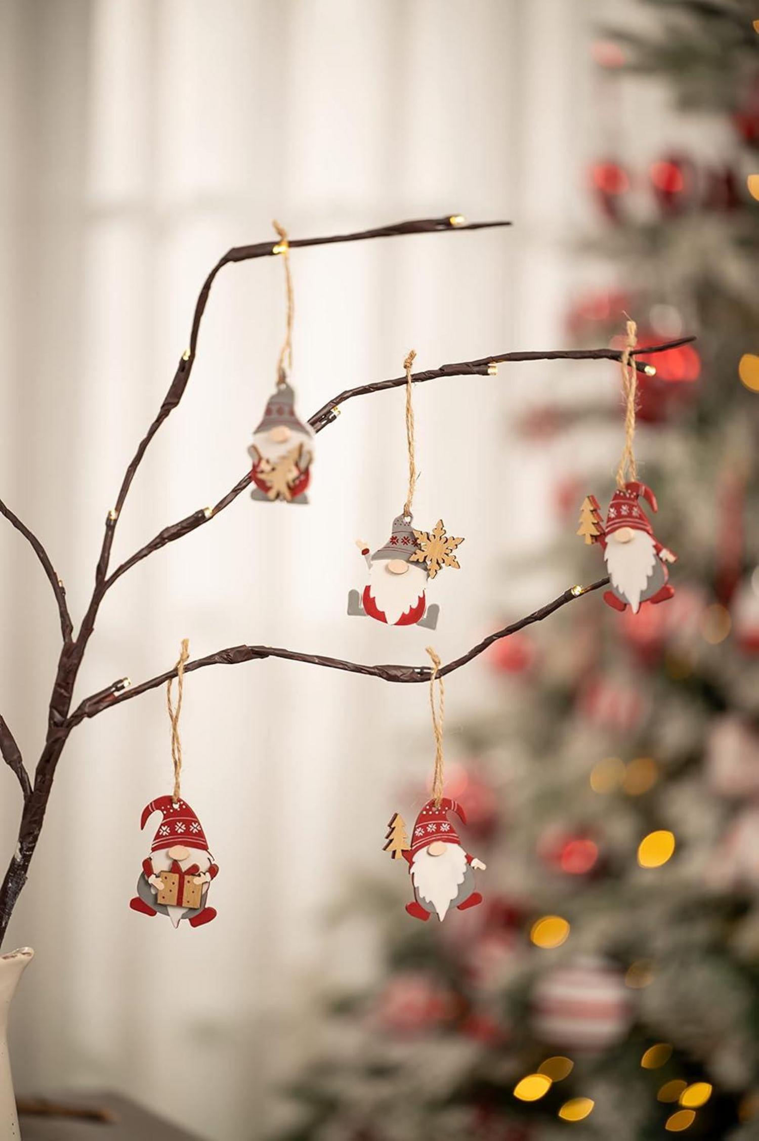 Valery Madelyn Weihnachtsanhänger Holz 24 Stück 6cm Traditionelles