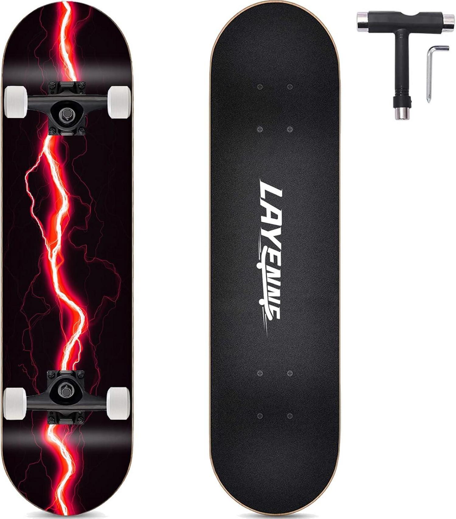 Skateboard Blitz 31 x 8 Zoll 8-lagiges Ahornbrett symmetrisch geneigt