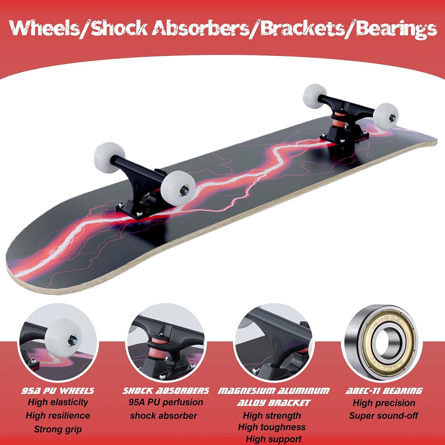 Skateboard Blitz 31 x 8 Zoll 8-lagiges Ahornbrett symmetrisch geneigt