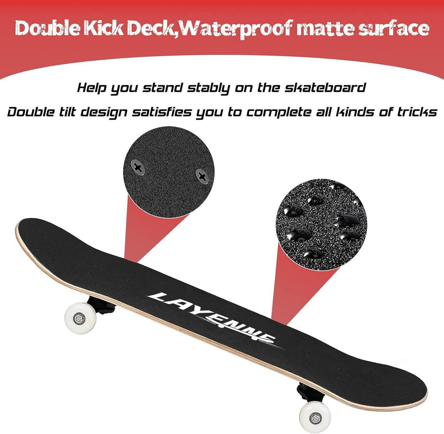 Skateboard Blitz 31x8 Zoll Ahornbrett ABEC-11-Lager 95A-Räder Stabil bis 150 kg
